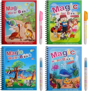 Magic Water Coloring Book Set of 4 Book + 4 Pen