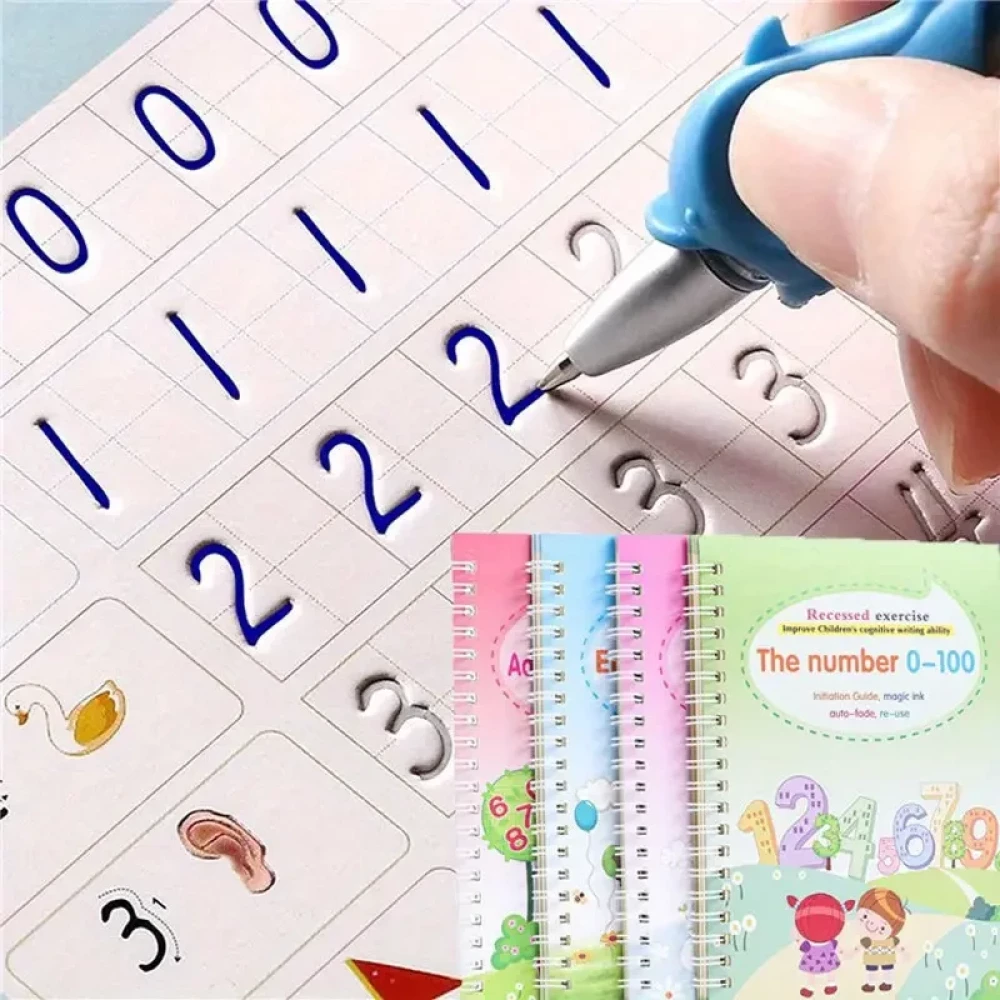 Kid' Magic 4 Book + 1 Pen + 10 Refill Combo Set